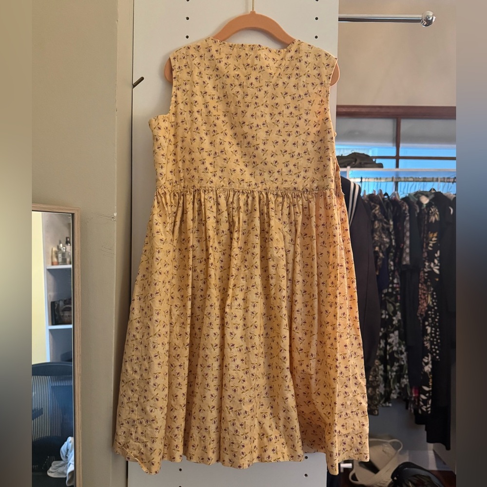 April Cornell Yellow Floral Kids Dress Sz 8